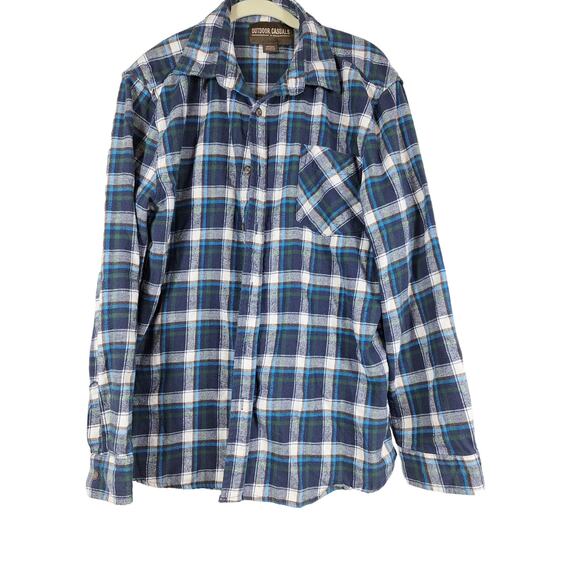 Outdoor Casual  men's flannel shirt size LG  multi colors (WW11) - Picture 1 of 3